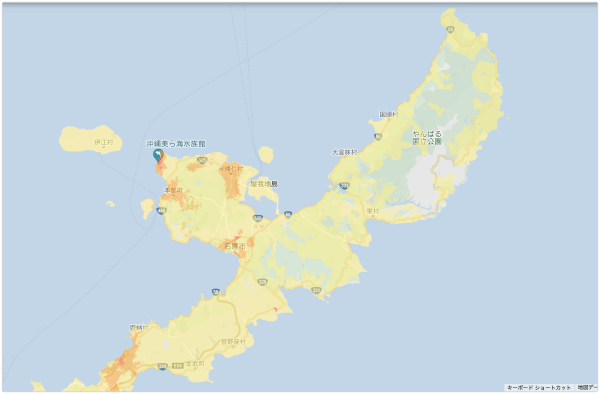 WiMAXプラスエリアモードのエリア　沖縄北部